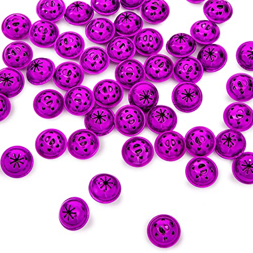 MCPINKY Jingle Bells, Metal Craft Bells Bulk DIY Bells for Christmas Festival Decoration Home Decoration, 24PCS, 1 Inch in Diameter, Purple