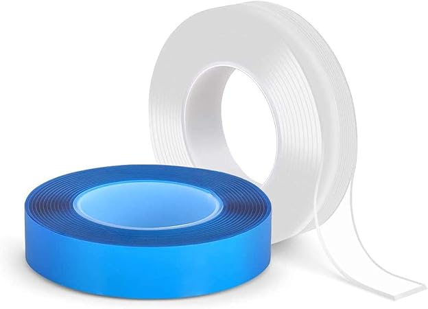 Amazon 10m ナノ両面テープ 万能テープ 魔法テープ 剥がせるのり跡が残らず透明テープ 粘着強力 多機能 耐熱 滑り止め 水洗い 再利用可能 キッチン リビング カーペット 壁 地震防止 オフィス 3cmx2mmx5m 2巻 両面テープ 文房具 オフィス用品