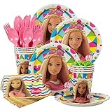 Costume Supercenter BBKIT1009 Barbie Sparkle Standard Birthday Party Tableware Kit