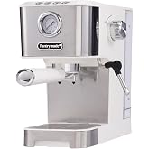 Pantrymade 20 Bar Espresso Machine with Milk Frother and Pressure Gauge | Compact Espresso Maker for Latte and Cappuccino | 50 oz Removable Water Tank | Steam Wand | White