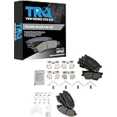 TRQ Front and Rear Brake Pad Set Ceramic Hardware | For Toyota