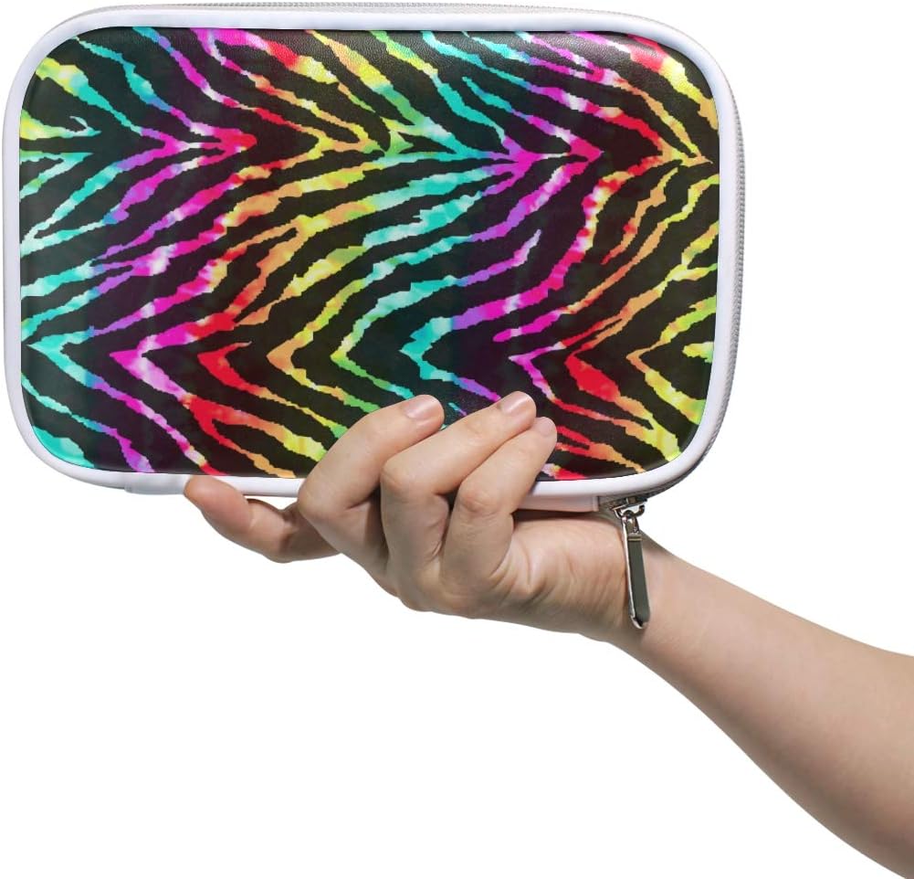 KUWT Rainbow Animal Zebra Print Pencil Case Zipper Pencil