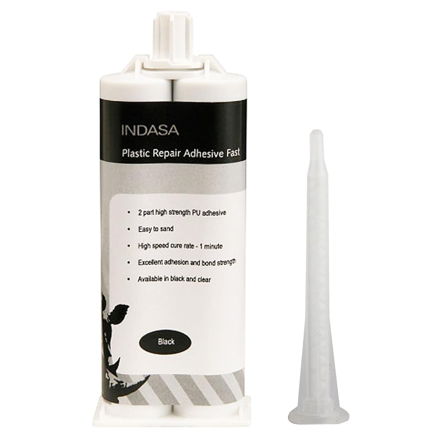 Indasa Plastic Repair Adhesive Fast High Strength 2 Part PU Bond 50ml
