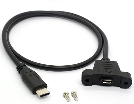 50 Cm Typ C Stecker Auf Micro B Usb Buchse Kabel Panel Amazon De Elektronik