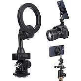 FPN Magnetic Tripod Phone Mount Adapter with Cold Shoe for DSLR Camera, Magnets Phone Holder for Tripod/Selfie Stick/Ring Light, Compatible with MagSafe iPhone 16 15 14 13 12 Series