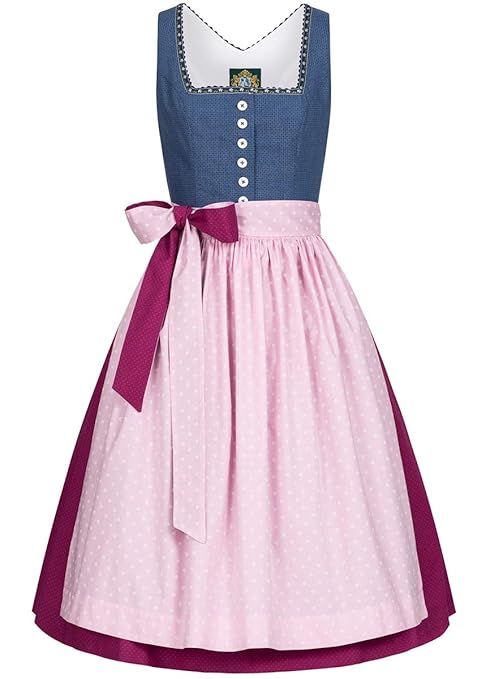 Hammerschmid Damen Trachten-Mode Midi Dirndl Thiersee in Blau traditionell