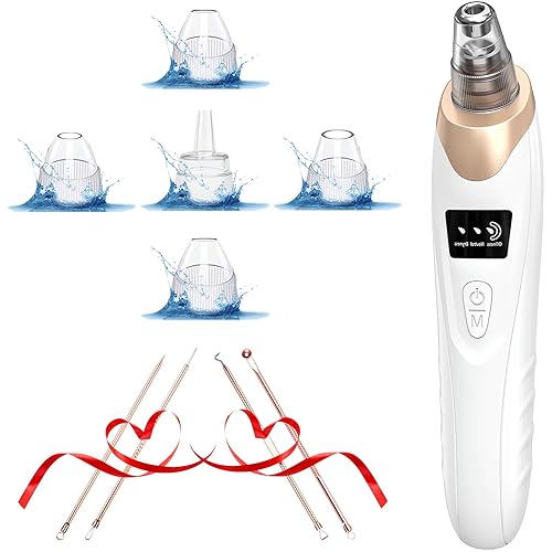 Blackhead Remover Pore Vacuum Kit - 2025 Upgraded Blackhead Extractor Tool with 3 Adjustable Suction Levels, 5 Probes, USB Rechargeable, Suitable for Women and Men