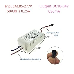 Mairuker LED Driver 30W DC18-34V 650mA Output