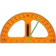 Operitacx Large Protractor, Classroom Math Protractor, Teaching Magnetic Protractor, 180 Degrees Teacher Blackboard Drawing Tool Classroom Supply (19.6x11 inch)