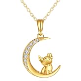 KECHO Gold Cat Necklace 14K Gold Animal Pet Pendant Necklace Jewelry Gifts for Women