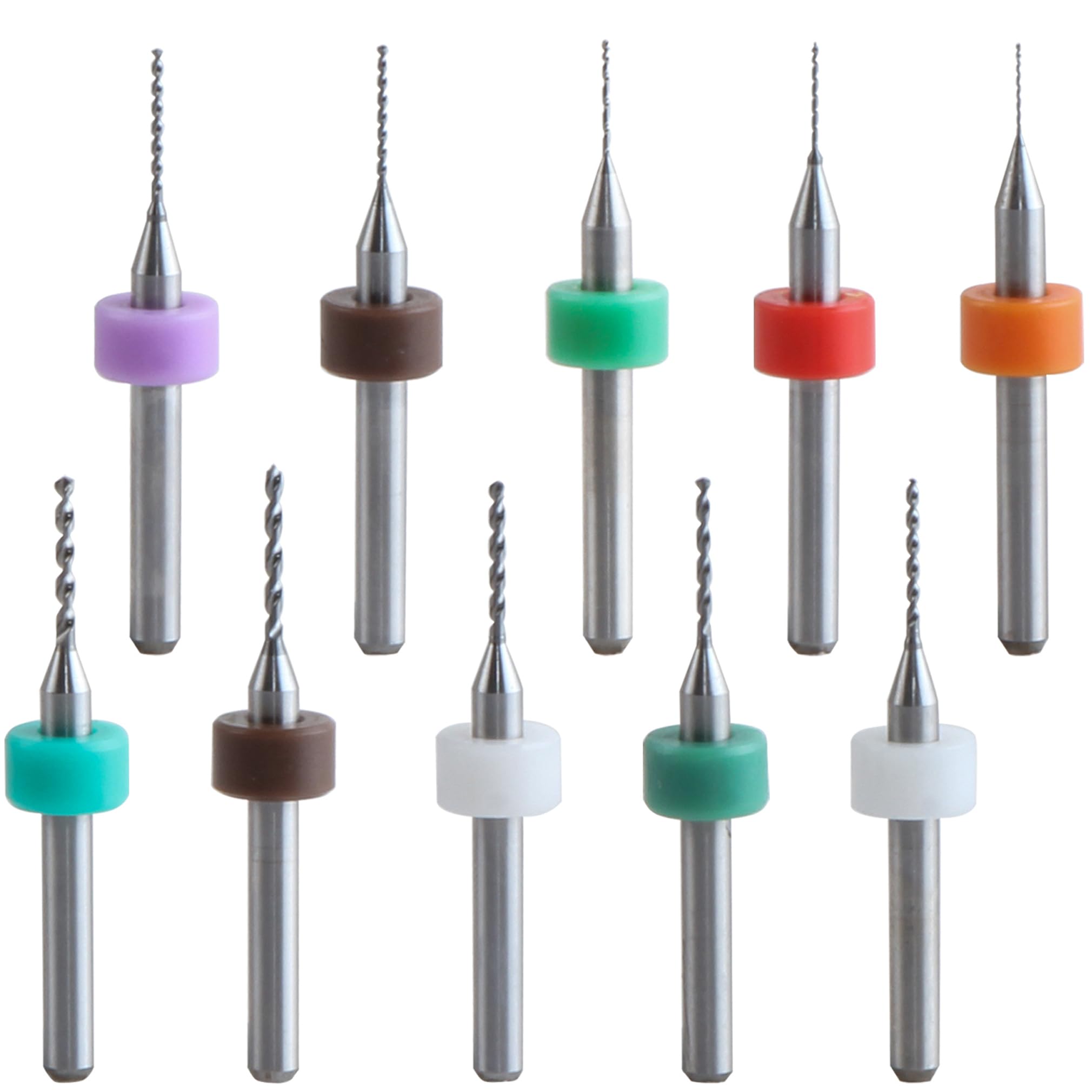 10 Pcs 0.3mm-1.2mm Tungsten Carbide Macro Drill Bits Set, PCB Drill Bit Set, Mini Drill Bit 1/8" Shank for Print Circuit Board, Amber, Beeswax, Rough Stone, Dremel, Jewelry, CNC Punching Engraving