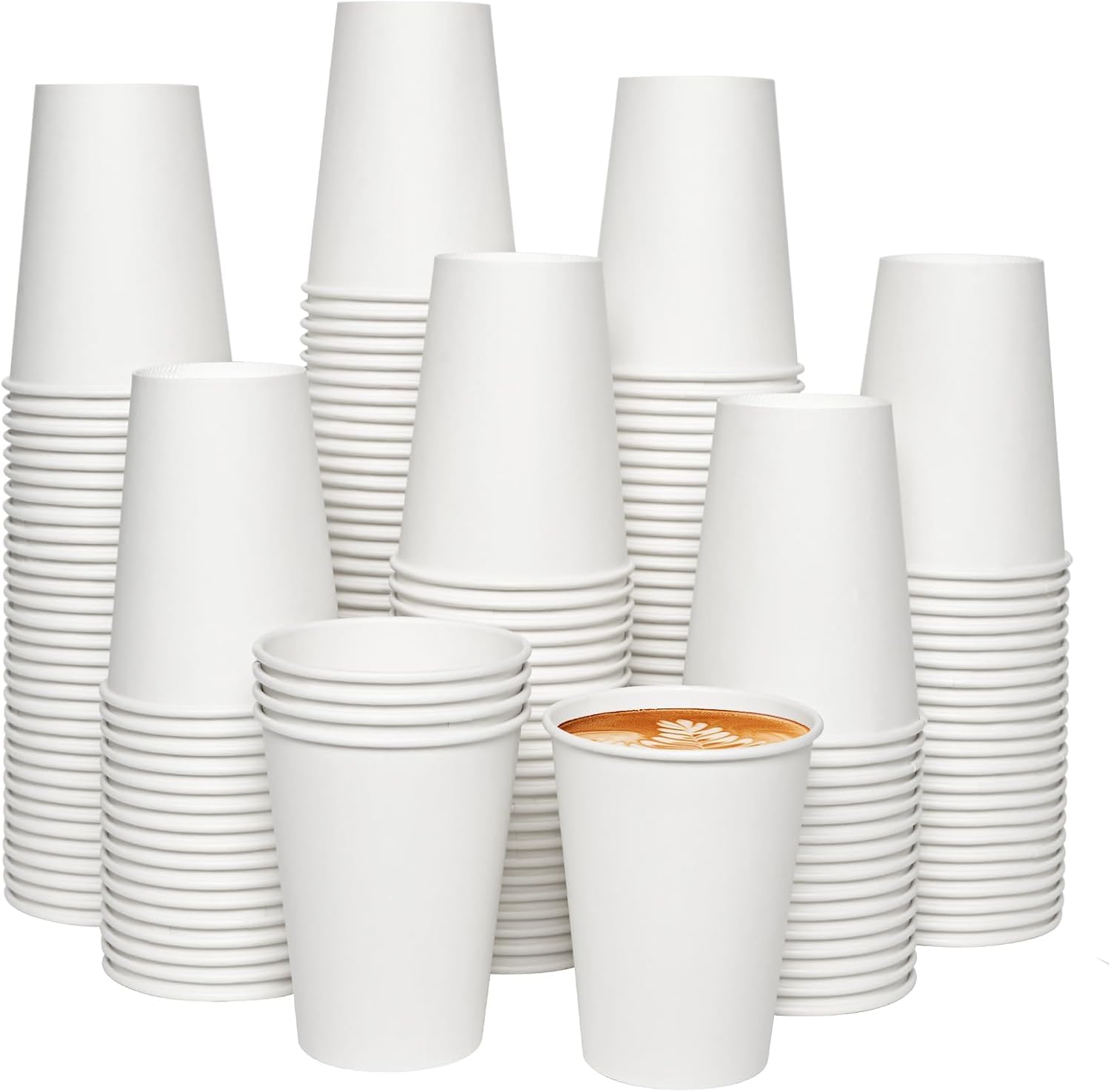 NationwidePaper 50 x 4oz Disposable Single Wall White Paper Cups Hot & Cold Drinks Perfect for Your Home, Cafe, Work, Parties and Outdoors, 120ml