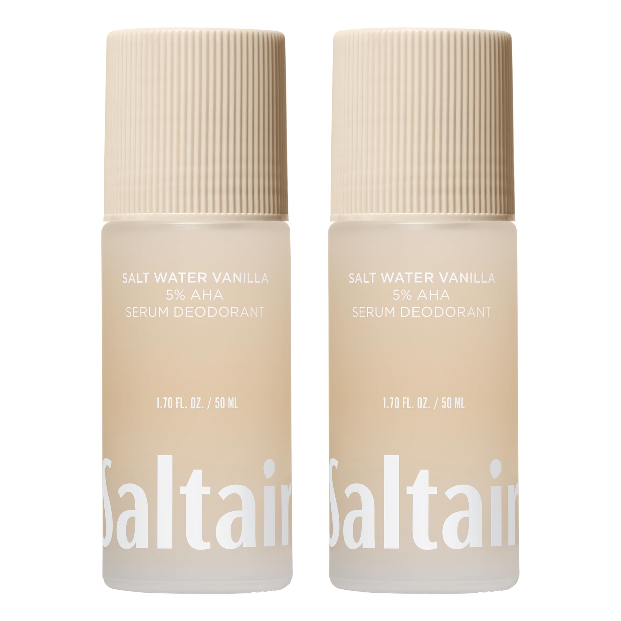 Photo 1 of Saltair Serum Deodorant 2 Pack – Salt Water Vanilla Scent – 5% AHA – Aluminum-Free Odor Control for Women & Men – Mandelic Acid Deodorant with Lactic Acid – 2x 1.7oz Travel Roll On