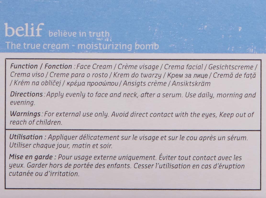 | belif The True Cream Moisturizing Bomb | Moisturizer for Dry Skin | Face Cream, Hydration, Clean Beauty: Premium Beauty