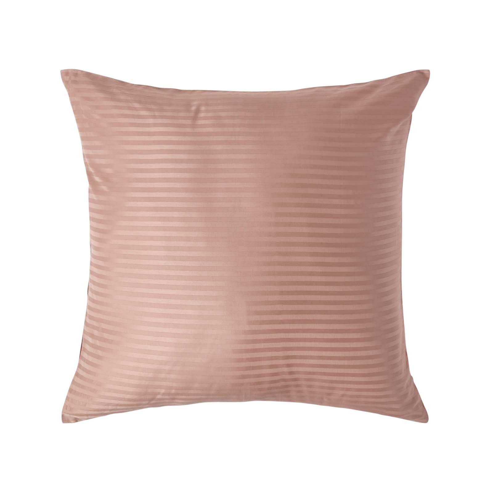HOMESCAPES Taupe Brown Pure Egyptian Cotton Euro Size Pillowcase 80 x 80 cm 330 TC 500 Thread Count Percale Equivalent Satin Stripe Pillow Case with Zip