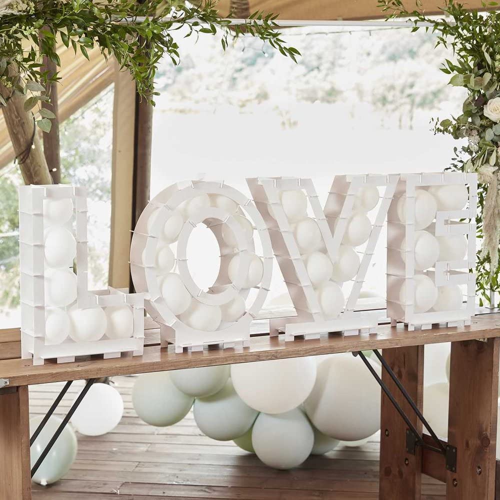 Ginger Ray Botanical Wedding LOVE Shaped Balloon Mosaic Stand - 63cm