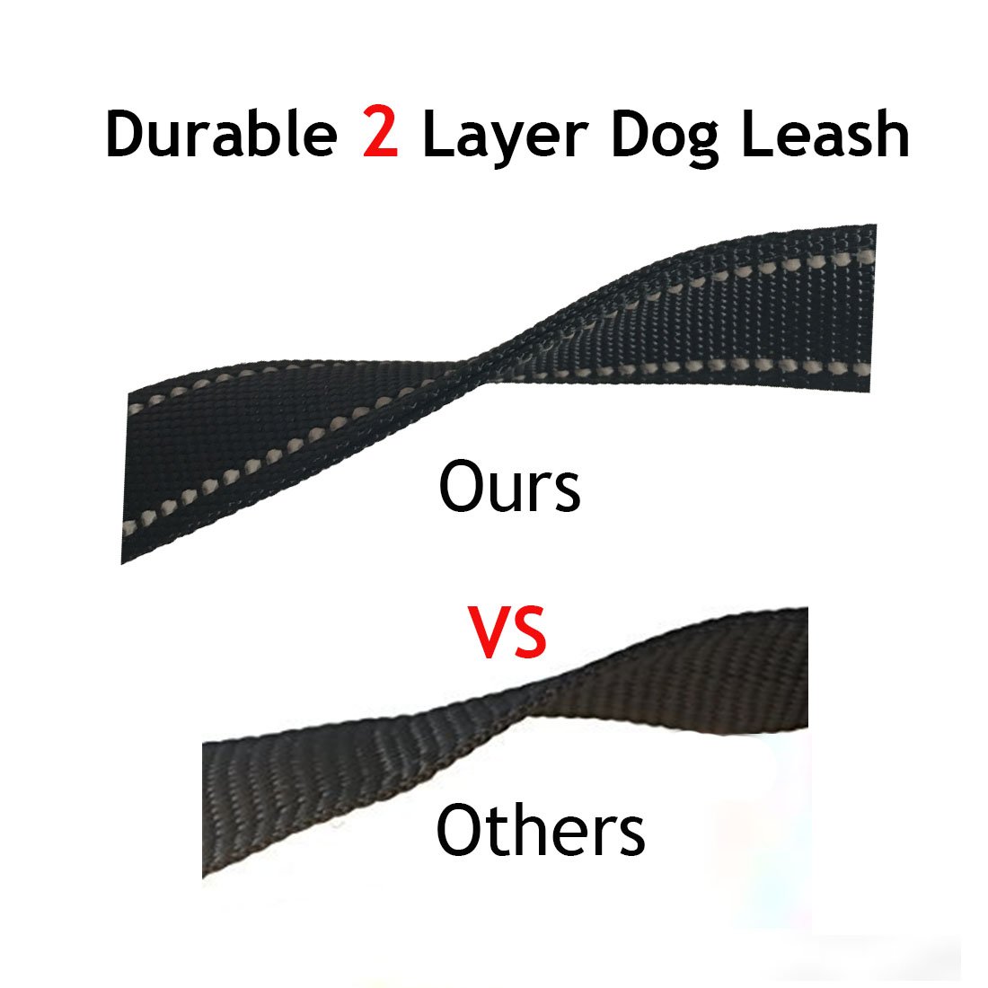 Dog Leash Double Handles, 2 Layer Training Leash with Traffic Padded Handles,6ft Long Durable Dual Leash for Dogs