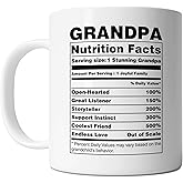 FLEXISAVVY Grandpa Nutrition Facts Mug - Funny Grandfather Grandparents Gift Idea 1 White 11oz Ceramic Coffee Mug