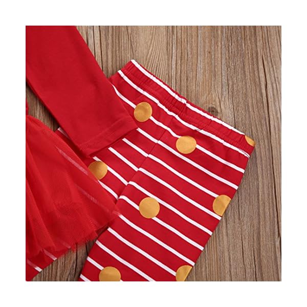 Toddler Girl Halloween Pants Outfit, Baby Ruffles Shirt Tops+Bell-Bottomed Pant Christmas Clothes 2Pieces Set (Christmas… - Image 9