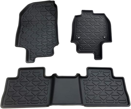 Amazon ハリアー 80系 防水 フロアマット セット 3p Tpo製 立体 3d ラバーマット ブラック 1列目 フロント用 2列目 セカンド マット ゴムマット カーマット 内装 インテリア ドレスアップ アクセサリー フロアマット 車 バイク