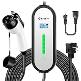 SubSun Portable EV Charger Level 2,16Amp 110V-240V Electric Car Charger for All EVs Include J1772, 25FT EV Charging Cable with NEMA 6-20P and 5-15 Adapter