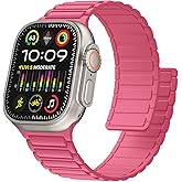 MUIPIK Magnetic Silicone Watch Band Compatible with Apple Watch 44mm 45mm 49mm 46mm 42mm 41mm 40mm 38mm bands Women Men, Soft Sport Strap for iWatch Series11 10 9 8 7 6 5 4,ULTRA3 2,SE3 2 1