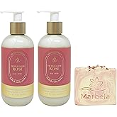 Bath & Body Works Aromatherapy Heirloom Rose 2 Pack Body Lotion Bundle with a Himalayan Salts Springs Bar Soap - Full Size