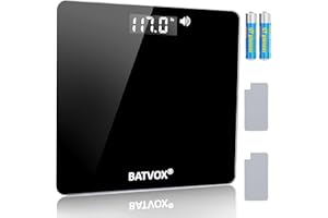 BATVOX Wide Talking Scales for Body Weight Accurate Digital Talking Bathroom Body Scale，Large LCD Screen，400 lb，Auto On & Off for Elderly Or Visually Impaired, includes Batteries