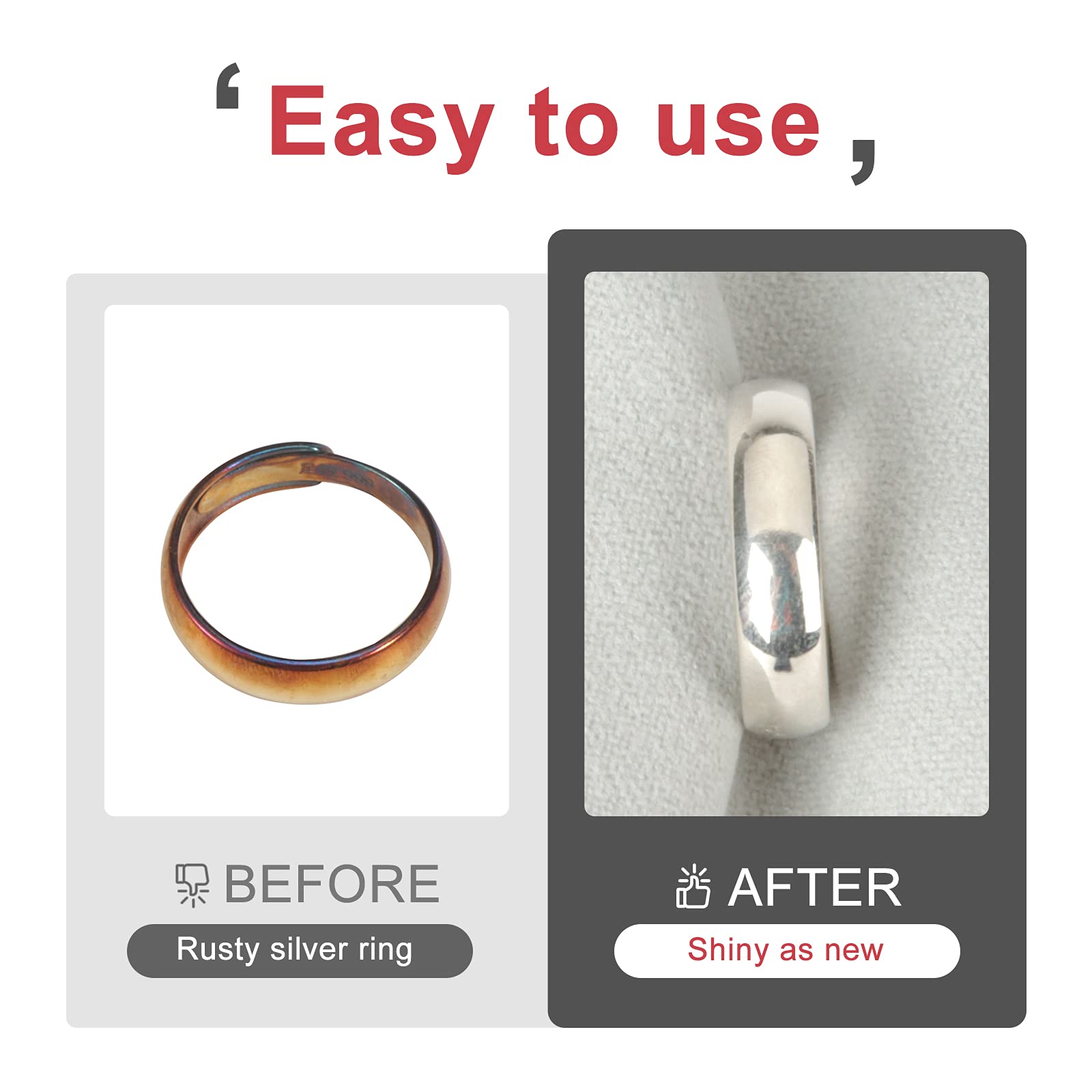 CATIFLIN 100pcs Jewelry Cleaning Cloth, Silver Polishing Cloth Individually Wrapped, Small Jewelry Polishing Cloth for Sterling Silver, Gold, Platinum and More (Light Gray, 3.15