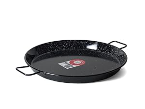 Garcima 16-Inch Enameled Steel Paella Pan, 40cm