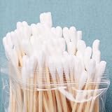 ZHIYE Bamboo Cotton Buds 600 Pack 7.3cm White Wooden Cottton Swabs Biodegradable view 2