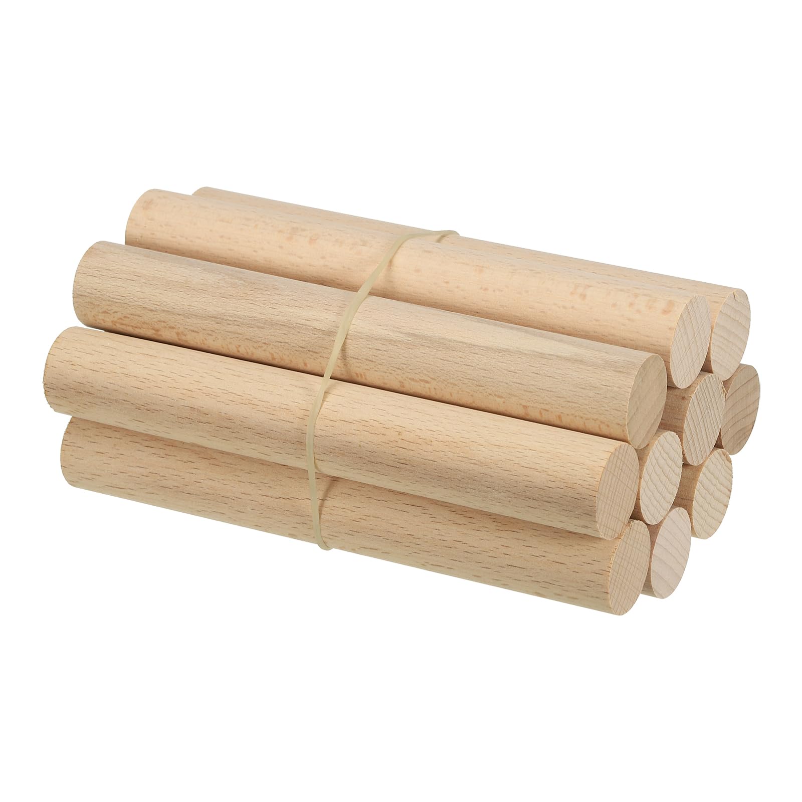 PATIKIL 3/4 x 6 Inch Dowel Rods Wood Sticks, 10 Pcs Unfinished Wooden Dowel Rods Round Dowels Hardwood Sticks for DIY Crafts and Home Decor