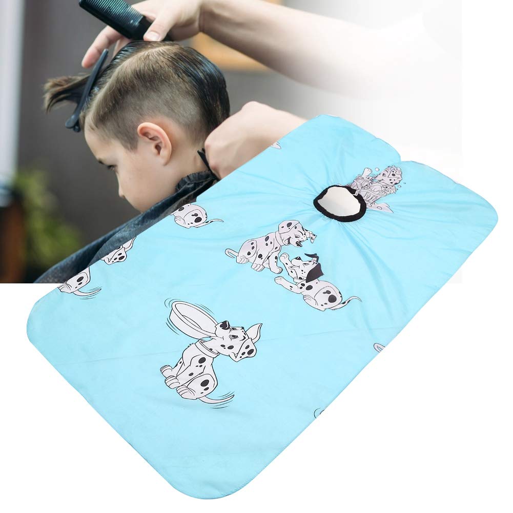 TARSHYRY Kids Haircut Barber Cape, Cartoon Hairdressing Apron Barber Shop Cute Hair Cutting Dyeing Gown Cape(26 * 22 * 2cm-BLUE)