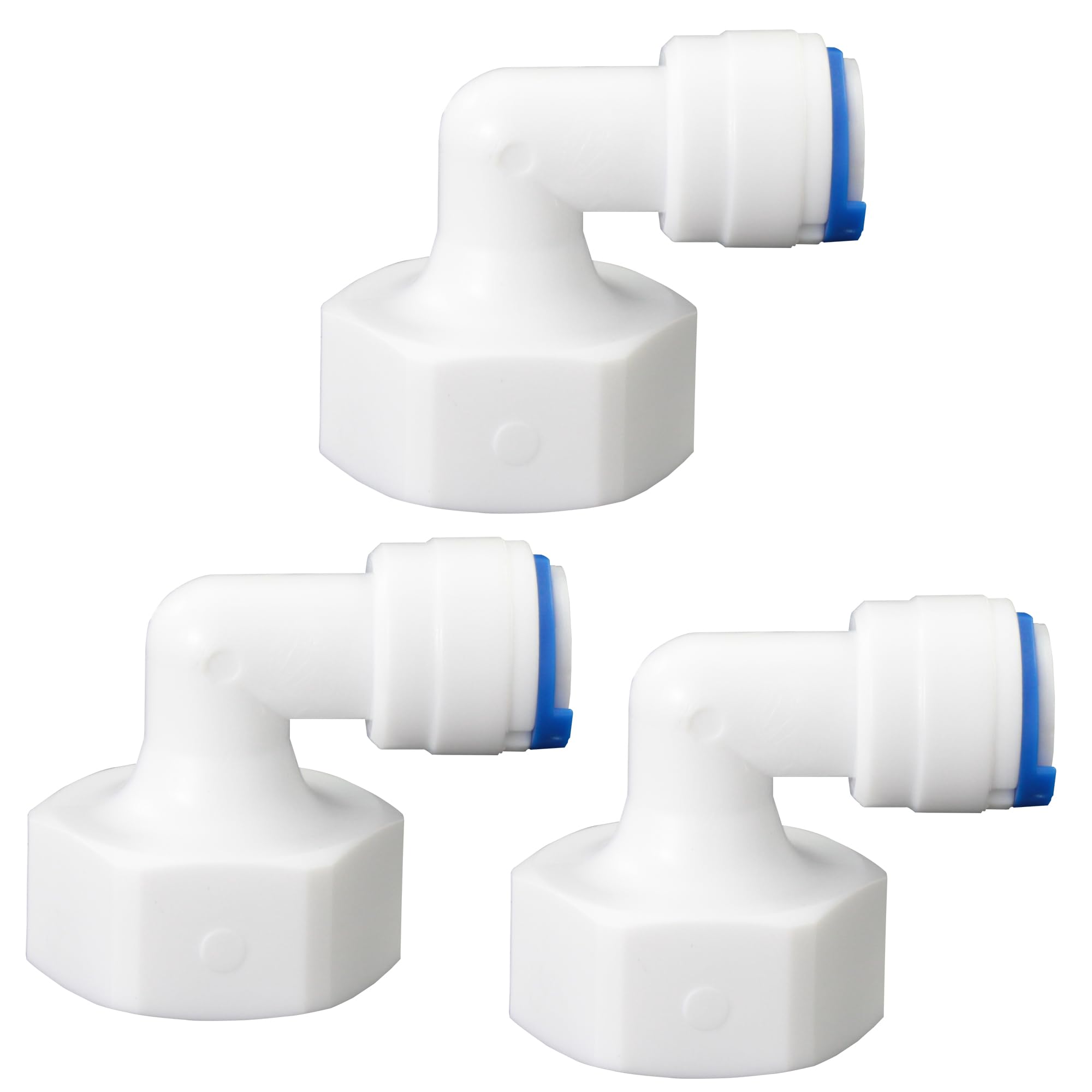 Photo 1 of 3/4 "internal thread elbow 3/8" PE pipe push in quick connection, reverse osmosis filter hose double joint, pre purifier, water purifier, water pipe kit, FNPT internal thread plastic adapter