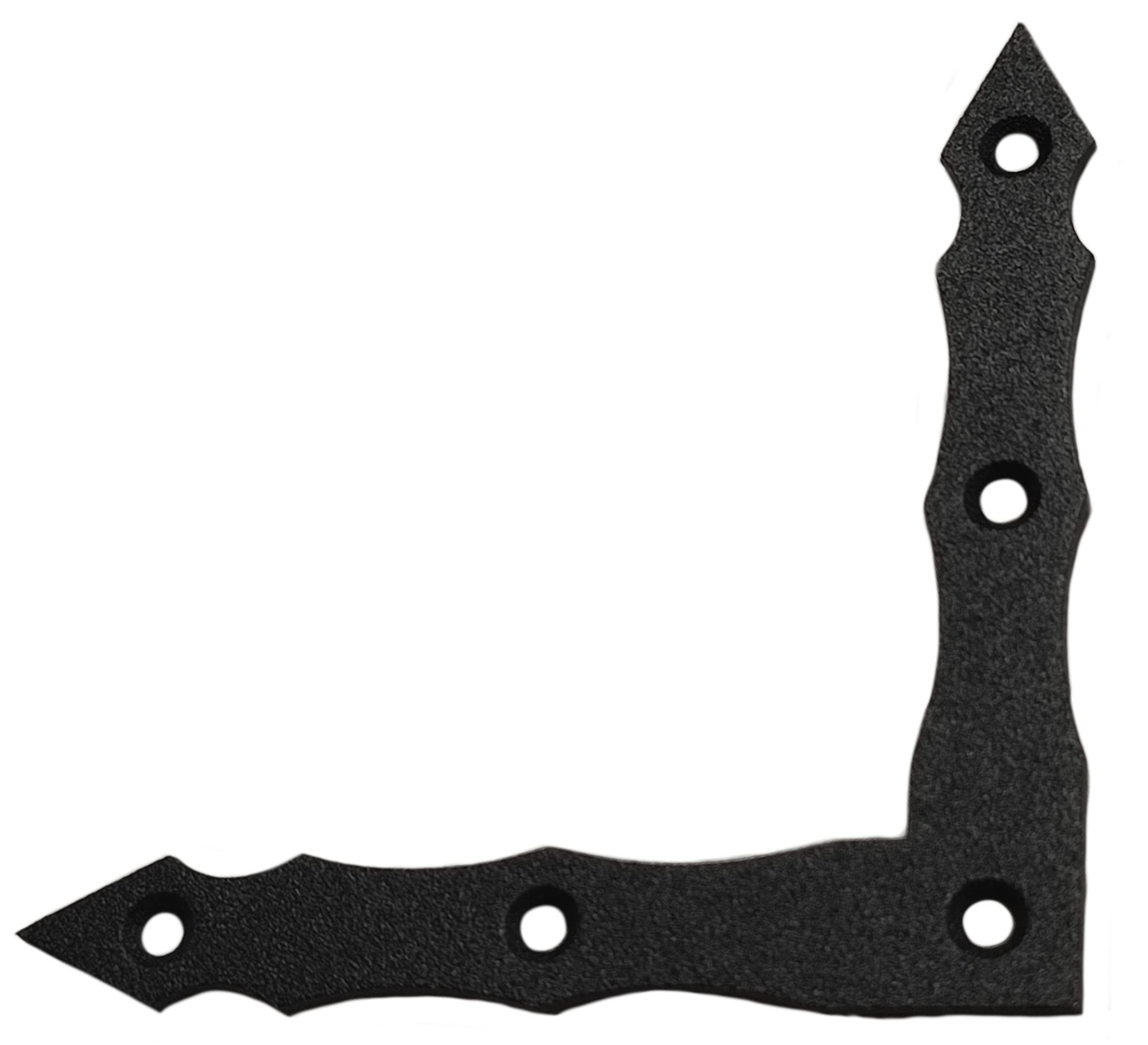 Flat Plate L Shape Black Metal Decorative Brackets Mending Connecting Joining Plate Heavy Duty Powder Coated Ornamental Repair Steel Sheet 4" x 4" x 0.6' x 0.08" (100 x 100 x 15 x 2mm) Pack of 10pcs