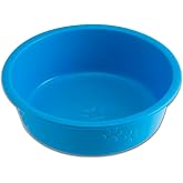 Loving Pets Dolce Luminoso Dog Bowl, Non-Skid Plastic Bowl, Medium, Blue | Durable Plastic Pet Food &amp; Water Bowl, Tip-Resistant Design, Embossed Paw Details, BPA-Free &amp; Dishwasher Safe