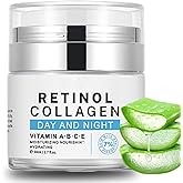 Retinol Collagen Face Cream: Anti-Aging &amp; Wrinkle Repair Moisturizer for All Skin Types - Hydrating Formula with Hyaluronic Acid - Day &amp; Night Firming &amp; Lifting Cream for Face &amp; Neck, 1.7 Fl Oz
