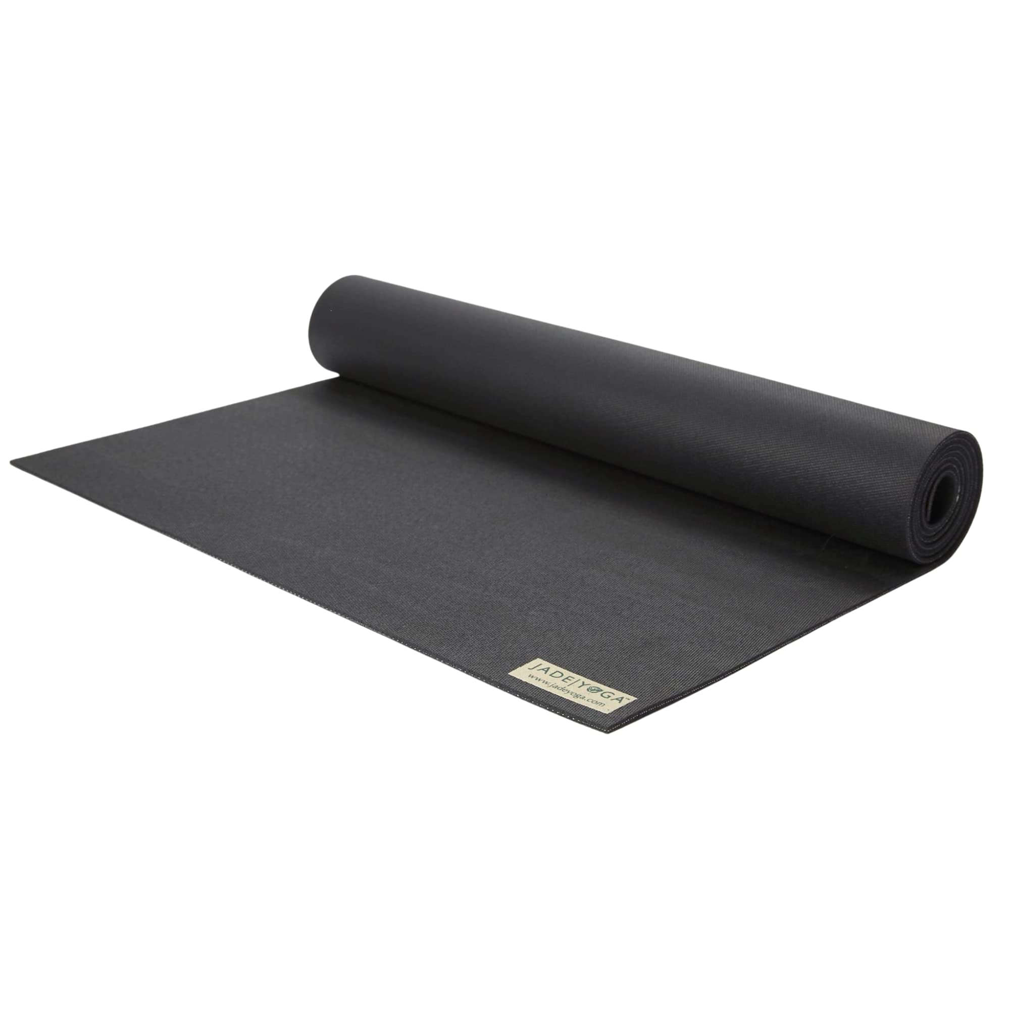 JadeYoga Travel Yoga Mat - Packable, Lightweight, Non-Slip Natural Rubber Mat - Black, 68" x 24" (Yoga, Pilates, Fitness & Stretching)