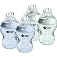 Tommee Tippee Natural Start Anti-Colic BPA Free Baby Bottles, 9oz, Newborn 0+ Months, Slow Flow Breast-Like Nipple, Designed for Seamless Transitions Between Bottle and Breast, Blue/Green, Pack of 4