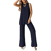 PRETTYGARDEN Women's 2 Piece Lounge Set 2026 Summer Casual Tank Top Wide Leg Pants Matching Travel Outfits Clothes Tracksuit