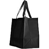 Gift Expressions Grocery Tote Bag | 10 Pack | Black | Heavy Duty Large Gift Bags Super Strong, Reusable Eco Friendly Shopping