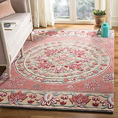 SAFAVIEH Bellagio Collection 3' x 5' Red / Beige BLG601Q Handmade Medallion Pre…