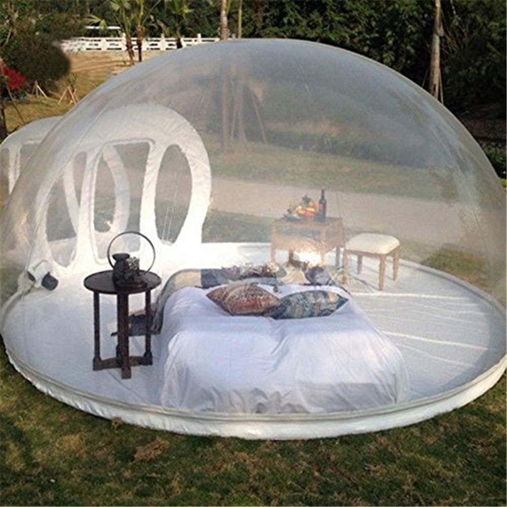 TIANQING Inflatable Transparent Bubble Tent House, 360°Transparent Air Dome Camping Tents with Weatherproof Cover Silent Fan Suitable for:Outdoor Camping, Backyard