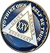 Bright Star Press 25 Year Midnight Blue AA Alcoholics Anonymous Medallion Chip Tri Plate Gold & Nickel Plated