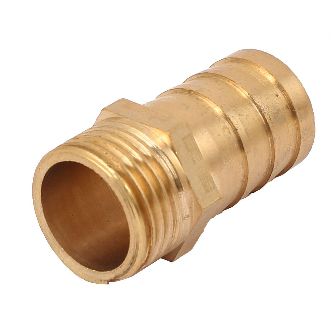 Sourcingmap 1/2 BSP Male Thread 19mm Barb Hose Tubing Fitting Connector Adapter Gold Tone