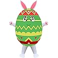 DeHasion Cute Easter Inflatable Bunny Costume Egg Blow-up Costume for Adults/Easter Day Parade/Party