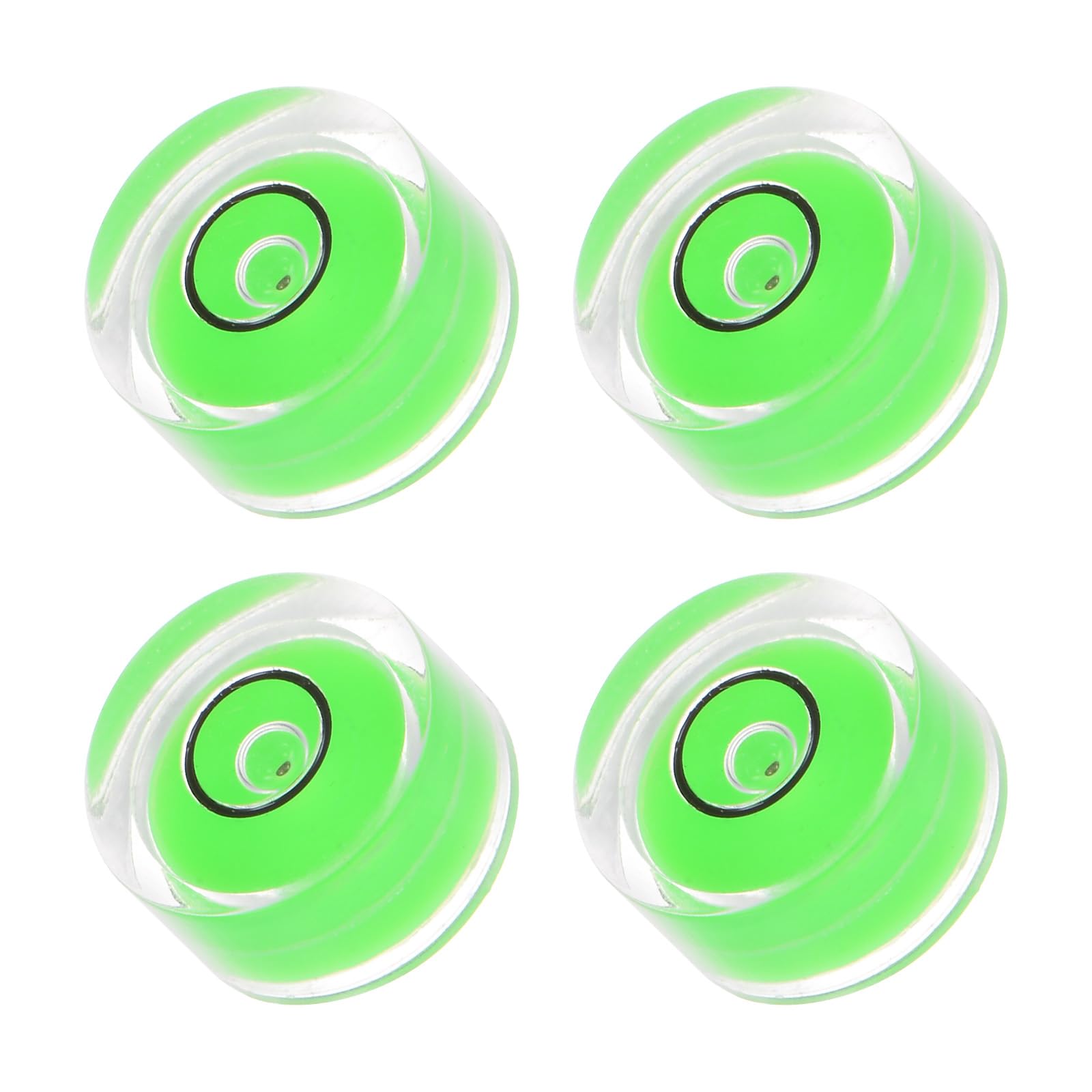 Kozelo 4pcs Small Circular Bubble Spirit Levels - [12mm Diameter 6mm Thickness] Mini Round RV Level Leveling Tools for Travel Trailer Turntable Camera, Green
