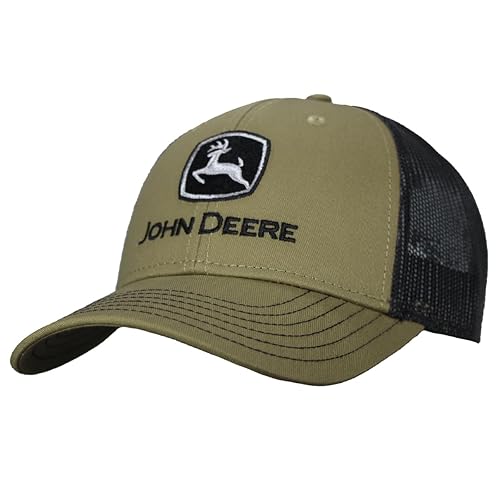 John Deere Twill Trucker Hat Mesh Baseball Cap-Olive-Os in Kuwait