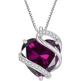 FYNSBLE Heart Necklace for Women 925 Sterling Silver Infinity Love Heart Birthstone Necklace Pendant Hypoallergenic Jewelry for Women