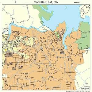 Amazon.com: Large Street &amp; Road Map of Oroville East, California CA ...